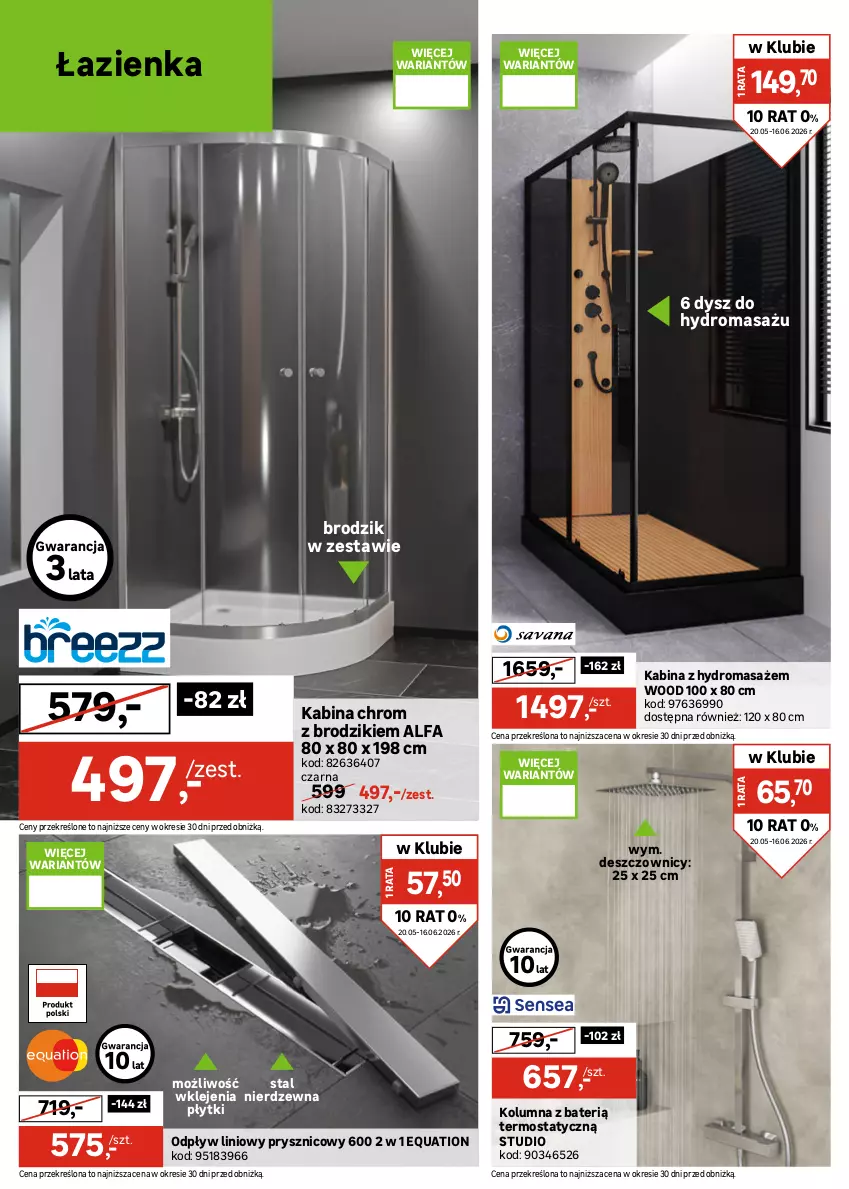 Gazetka promocyjna Leroy Merlin - Gazetka Leroy Merlin - ważna 20.05 do 16.06.2026 - strona 28 - produkty: Brodzik, Fa, Kabina z hydromasażem, Klej, Kompakt WC, Termos