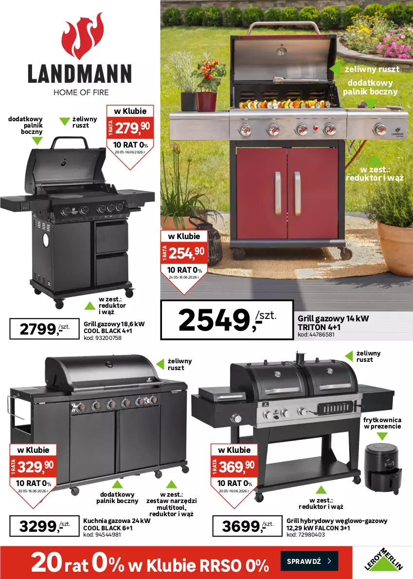 Gazetka promocyjna Leroy Merlin - Gazetka Leroy Merlin - ważna 20.05 do 16.06.2026 - strona 7 - produkty: Alcon, Fa, Grill, Grill gazowy, Kuchnia, Lack, Ogród, Pojemnik, Pokrowiec, Zestaw narzędzi