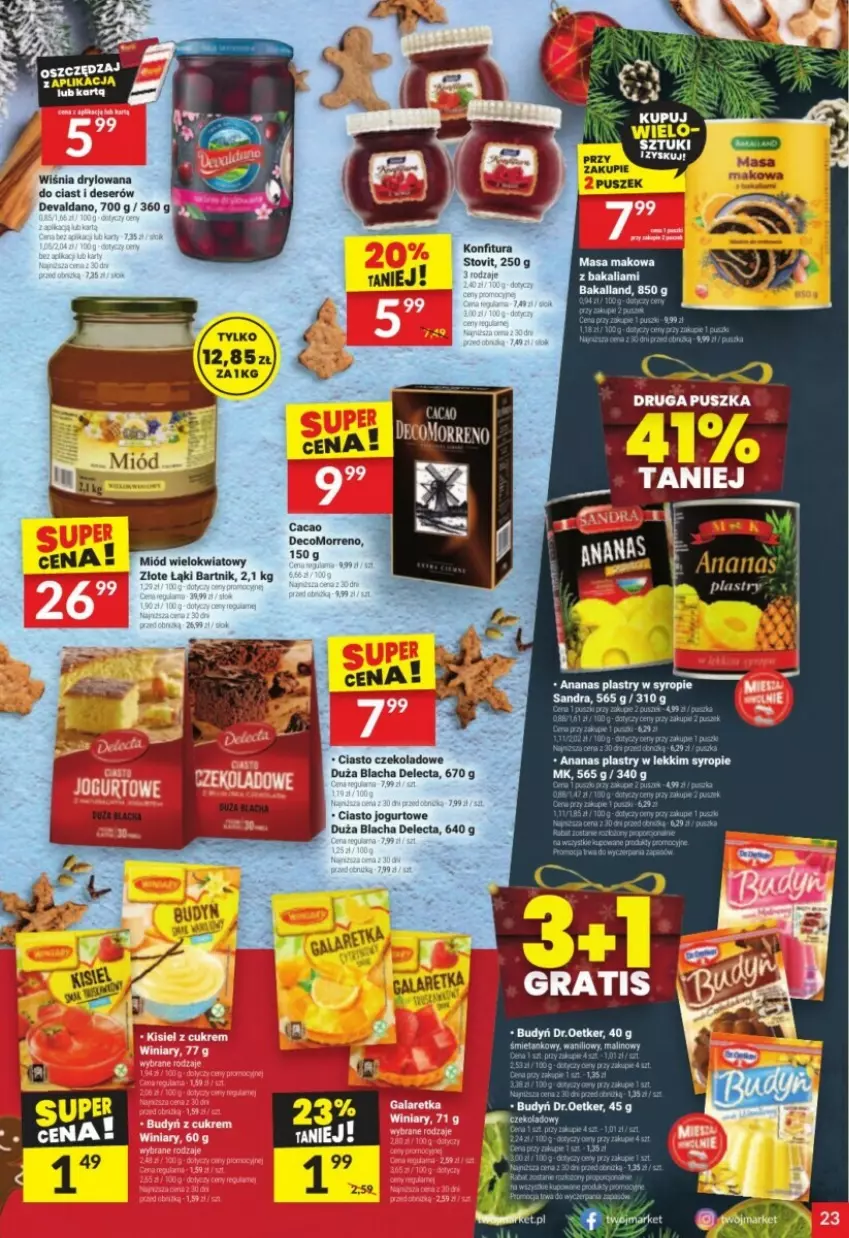 Gazetka promocyjna Twoj Market - ważna 04.12 do 10.12.2024 - strona 16 - produkty: Ananas, Budyń, Ciasto czekoladowe, Ciasto jogurtowe, Delecta, Deser, Fa, Gala, Galaretka, Gra, Jogurt, Kisiel, Konfitura, Miód, Por, Ser, Syrop, Winiary