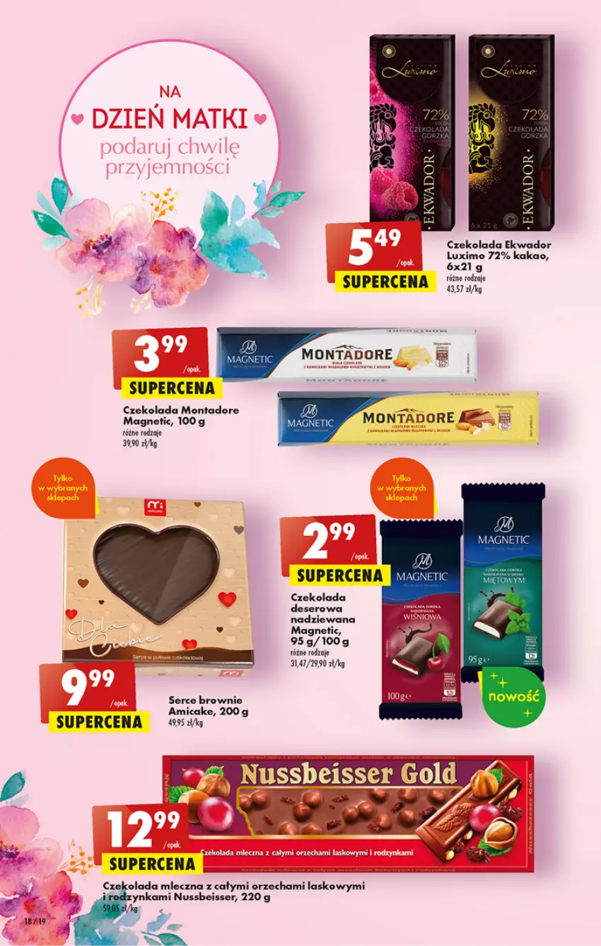 Gazetka promocyjna Biedronka - ważna 18.05 do 24.05.2023 - strona 18 - produkty: Amica, Brownie, Czekolada, Czekolada mleczna, Deser, Kakao, Ser