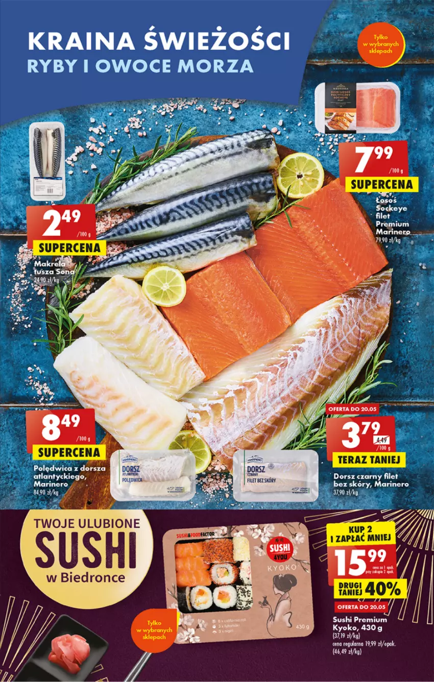 Gazetka promocyjna Biedronka - ważna 18.05 do 24.05.2023 - strona 31 - produkty: Dorsz, Owoce, Owoce morza, Ryby i owoce morza, Sushi