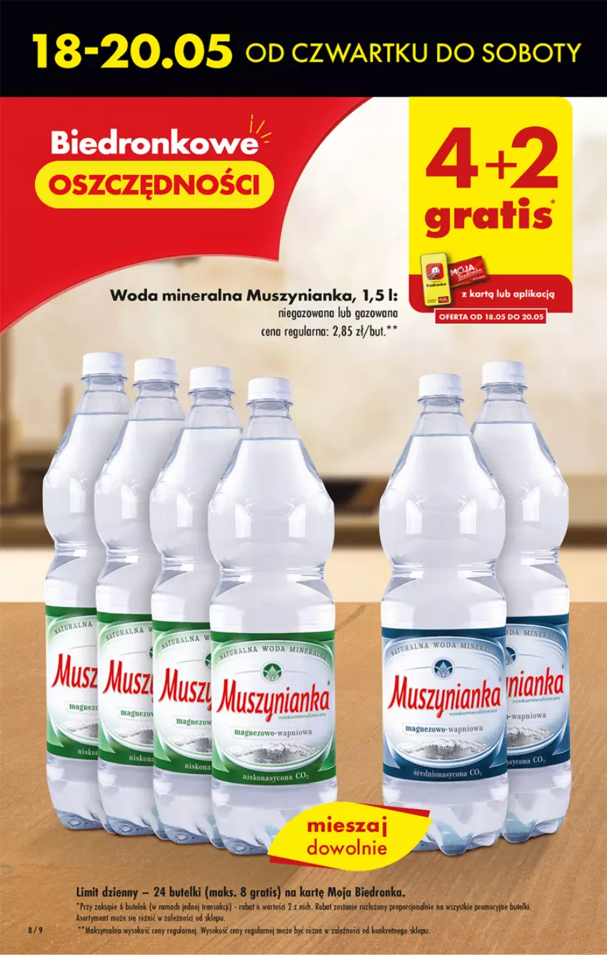 Gazetka promocyjna Biedronka - ważna 18.05 do 24.05.2023 - strona 8 - produkty: Gra, Magnez, Mus, Muszynianka, Por, Rama, Sok, Woda, Woda mineralna