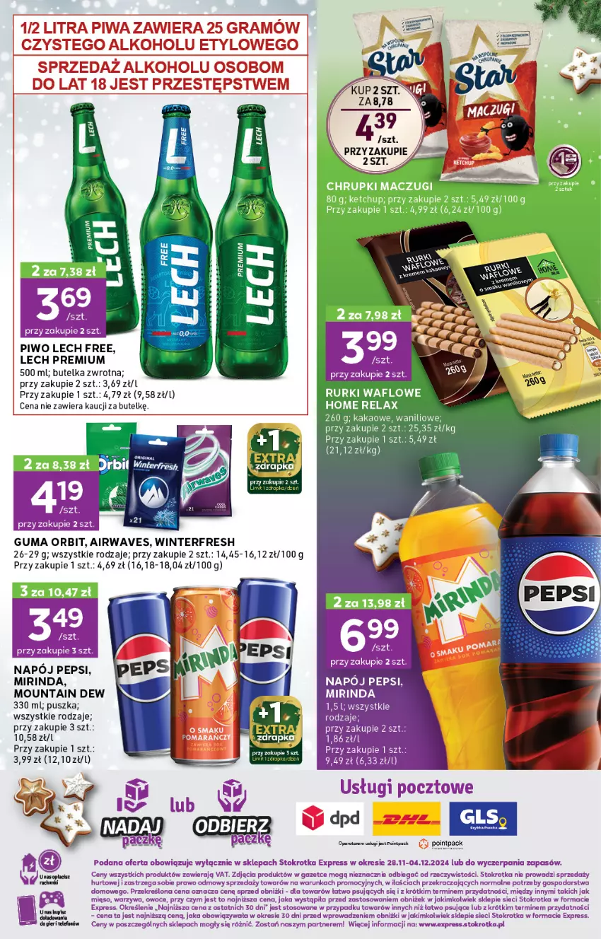 Gazetka promocyjna Stokrotka - Market Opole/Radom - ważna 28.11 do 04.12.2024 - strona 3 - produkty: Gra, Kakao, Lech Premium, Mirinda, Napój, Orbit, Owoce, Pepsi, Piwa, Piwo, Warzywa