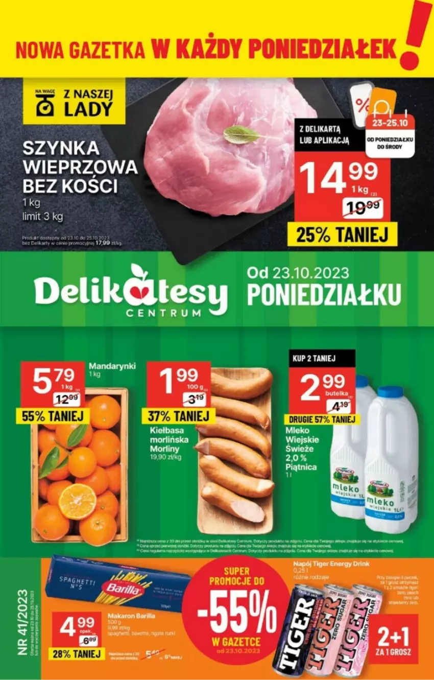 Gazetka promocyjna Delikatesy Centrum - ważna 23.10 do 25.10.2023 - strona 1 - produkty: Fa, Rum, Szynka