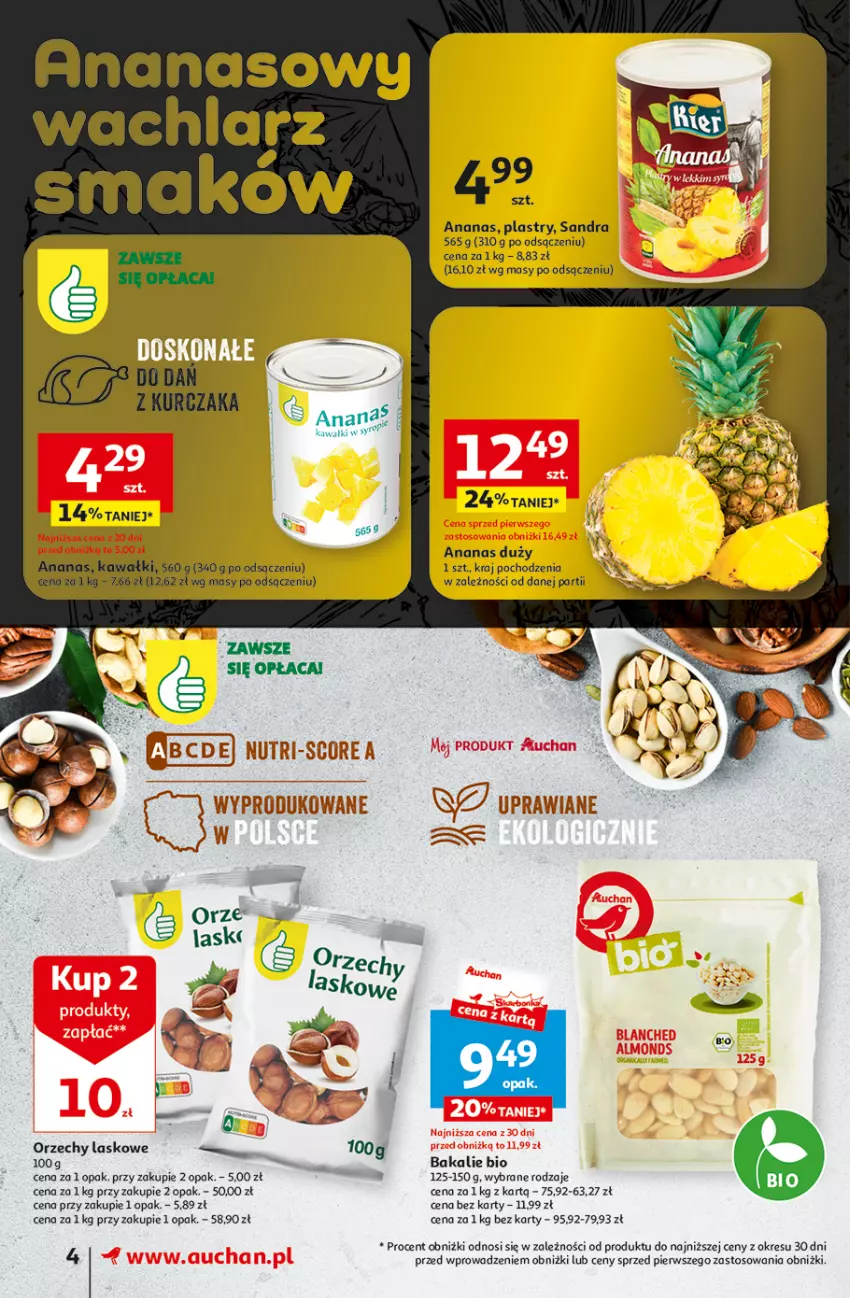 Gazetka promocyjna Auchan - Gazetka z MAŁĄ CENKĄ dźwigniesz więcej! Supermarket Auchan - ważna 15.02 do 21.02.2024 - strona 4 - produkty: Ananas, Kawa, Kurczak