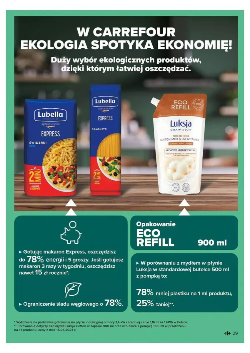 Gazetka promocyjna Carrefour - ważna 18.11 do 23.11.2024 - strona 22 - produkty: Gra, Luksja, Makaron, Mydło, Mydło w płynie, Por, Spaghetti