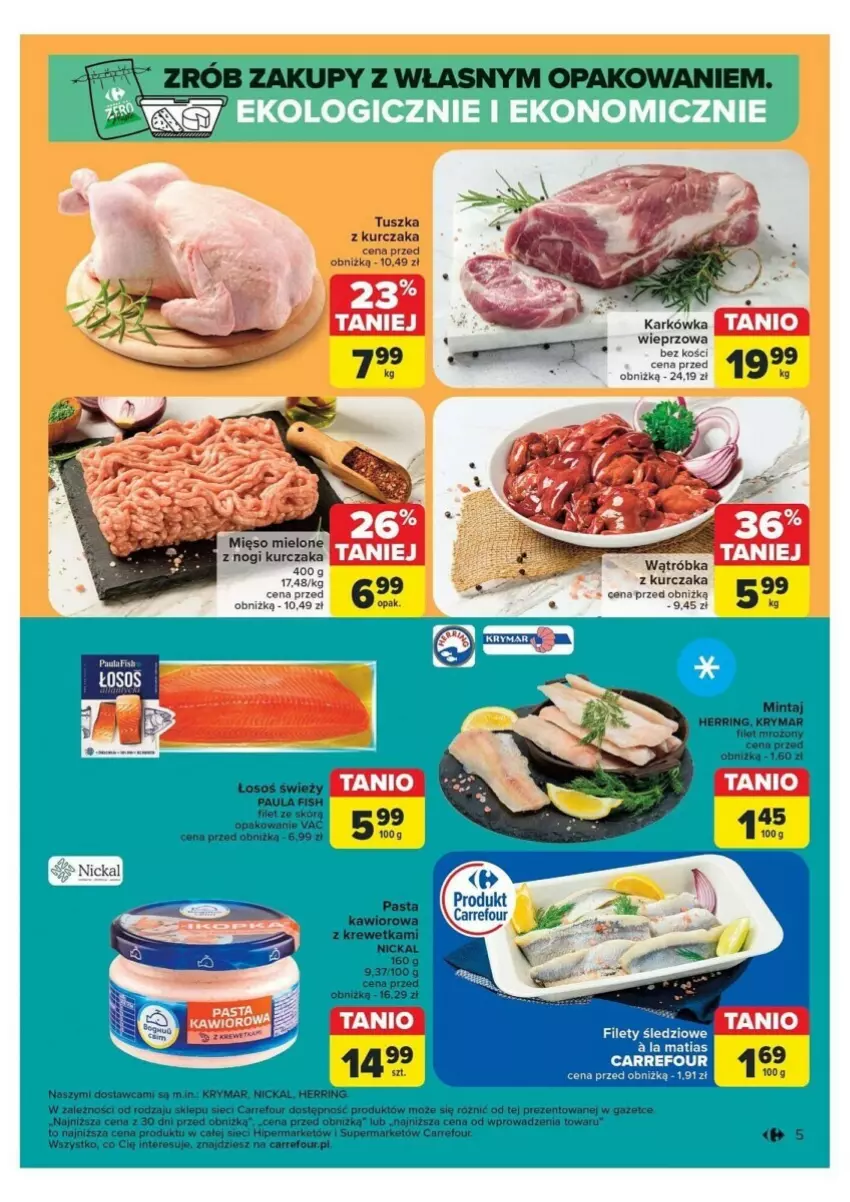 Gazetka promocyjna Carrefour - ważna 18.11 do 23.11.2024 - strona 39 - produkty: Karkówka wieprzowa, Kurczak, Mięso, Mięso mielone, Tusz