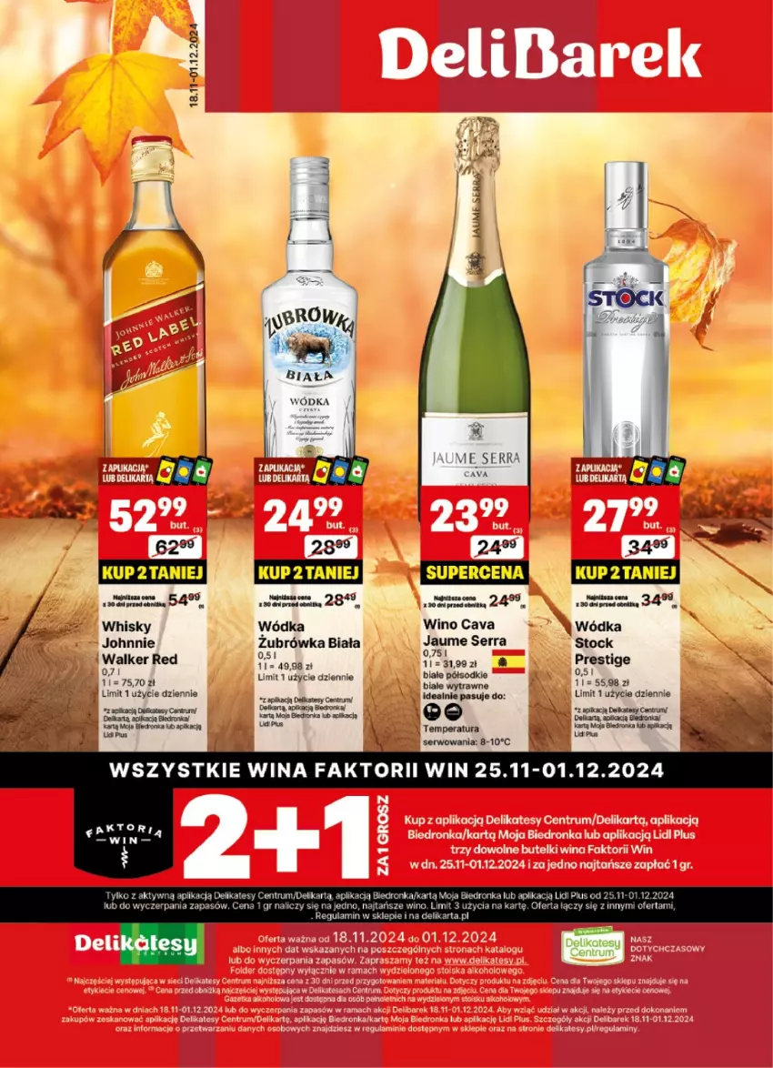 Gazetka promocyjna Delikatesy Centrum - DeliBarek DC47-DC48 - ważna 18.11 do 01.12.2024 - strona 1 - produkty: Rum, Ser, Stock, Whisky, Wino, Wódka