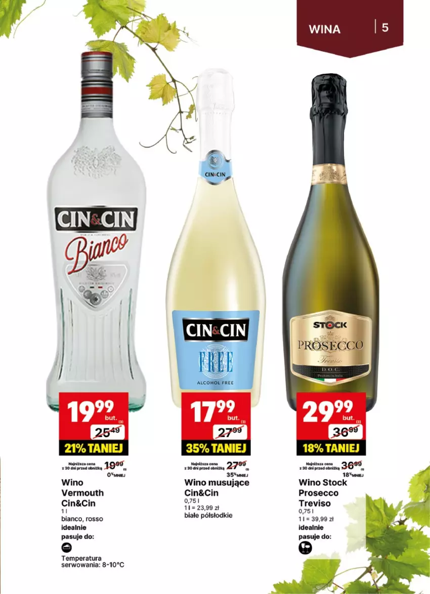 Gazetka promocyjna Delikatesy Centrum - DeliBarek DC47-DC48 - ważna 18.11 do 01.12.2024 - strona 5 - produkty: Mus, Prosecco, Ser, Stock, Vermouth, Wino, Wino musujące