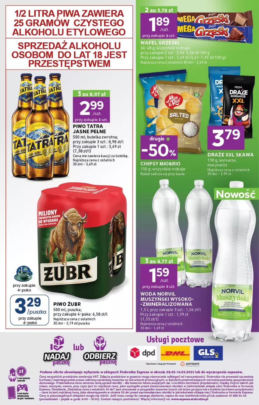Gazetka promocyjna Stokrotka - Stokrotka Express - ważna 08.05 do 14.05.2025 - strona 5 - produkty: Gra, Mięso, Mus, O nas, Owoce, Piwa, Piwo, Sok, Tatra, Wagi, Warzywa, Woda