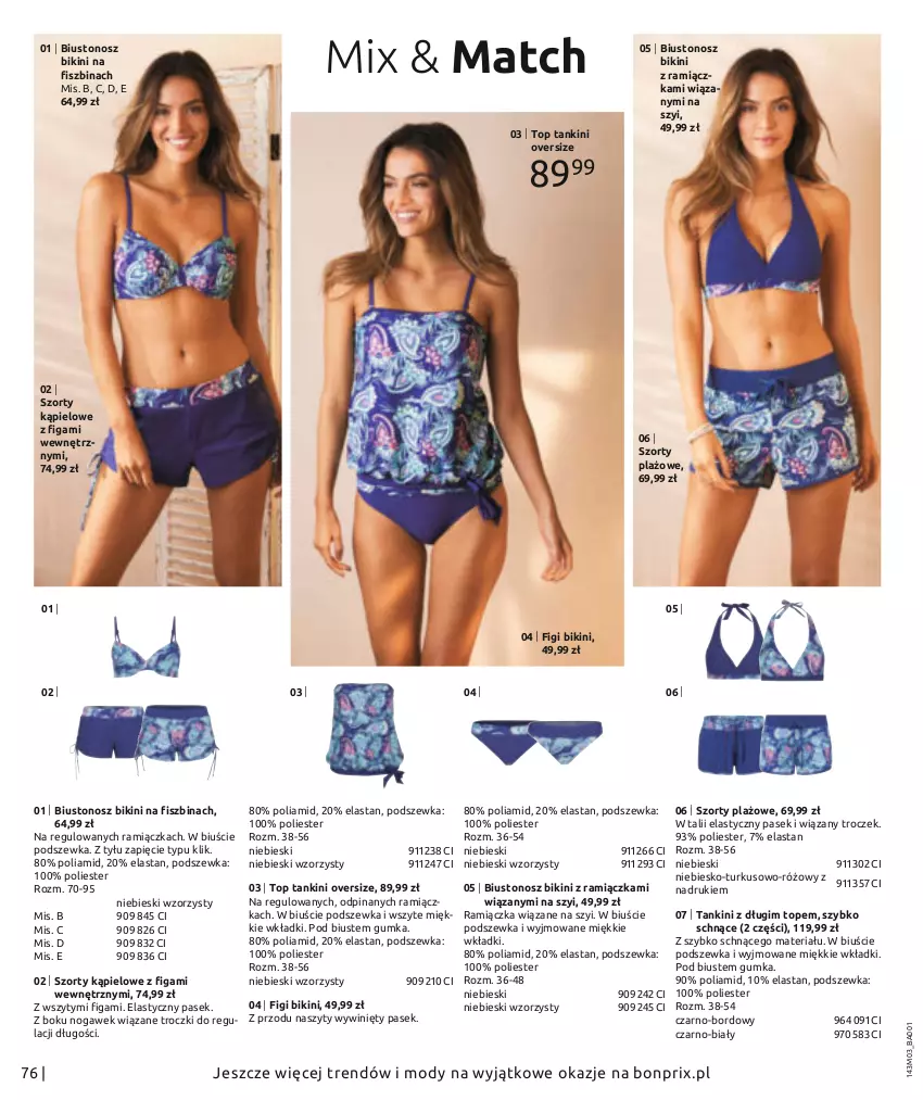 Gazetka promocyjna Bonprix - Nareszcie wiosna! - ważna 29.04 do 17.09.2021 - strona 78 - produkty: Bikini, Biustonosz, Figi, Pasek, Szorty, Top, Wkładki