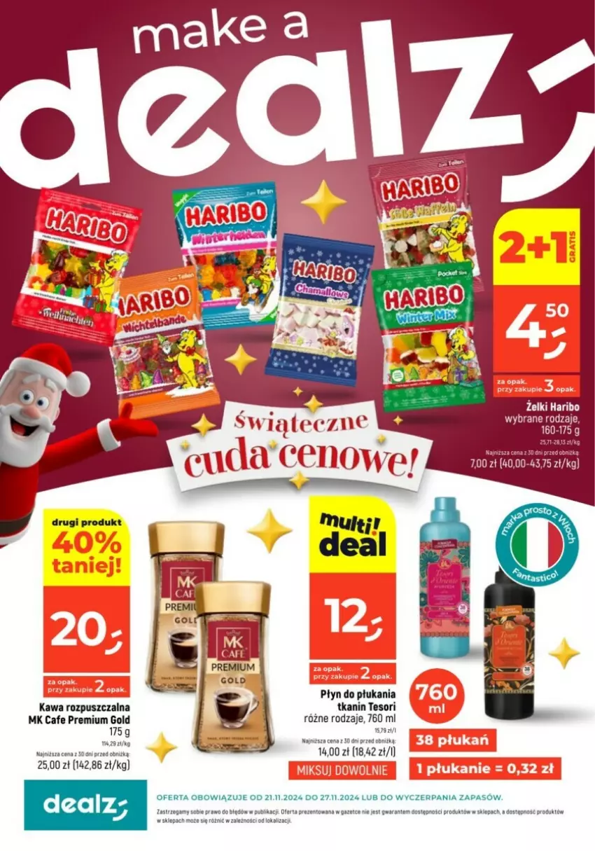 Gazetka promocyjna Dealz - ważna 21.11 do 27.11.2024 - strona 1 - produkty: Haribo, Kawa, Kawa rozpuszczalna, Płyn do płukania