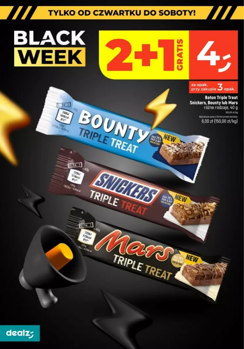 Gazetka promocyjna Dealz - ważna 21.11 do 27.11.2024 - strona 17 - produkty: Baton, Bounty, Mars, Snickers