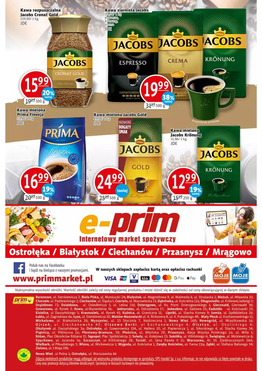 Gazetka promocyjna Prim Market - ważna 08.09 do 14.09.2022 - strona 16 - produkty: Fa, Jacobs, Kawa, Kawa mielona, Kawa rozpuszczalna, Kawa ziarnista, Prima, Sok