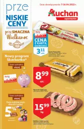 Gazetka promocyjna Auchan - przeNISKIE CENY przesmaczna Wielkanoc Supermarkety - Gazetka - ważna od 16.04 do 16.04.2022 - strona 1 - produkty: Ciasto francuskie, Ryż, Przyprawy, Kiełbasa biała, Kiełbasa