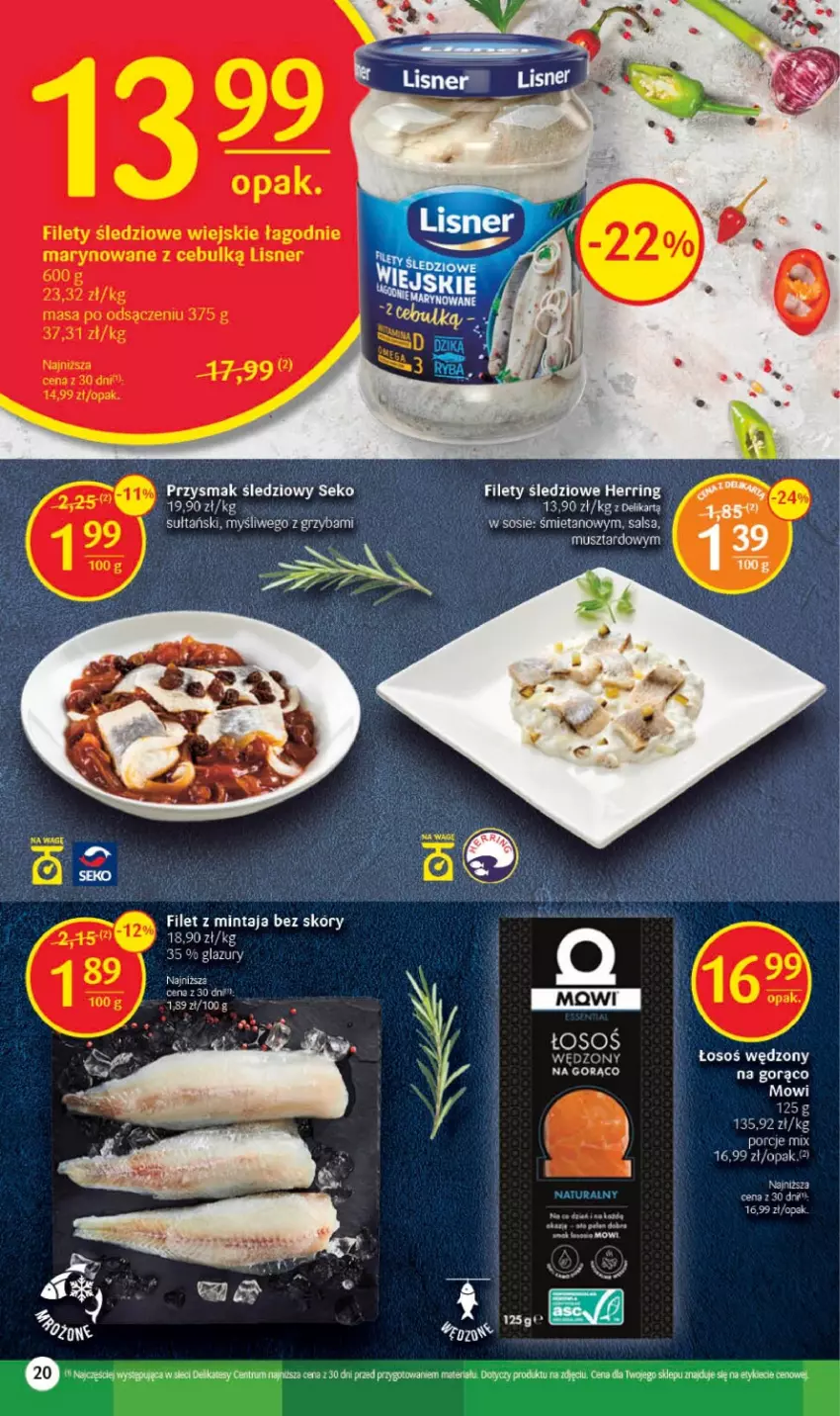 Gazetka promocyjna Delikatesy Centrum - Gazetka DC34 - ważna 31.08 do 06.09.2023 - strona 20 - produkty: Filet z mintaja, Lazur, Mintaj, Por, Rum, Salsa