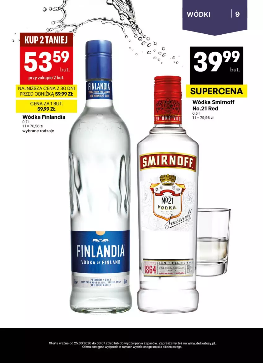 Gazetka promocyjna Delikatesy Centrum - Delibarek DC26-DC27 - ważna 25.06 do 08.07.2026 - strona 9 - produkty: Finlandia, Pur, Rama, Wódka