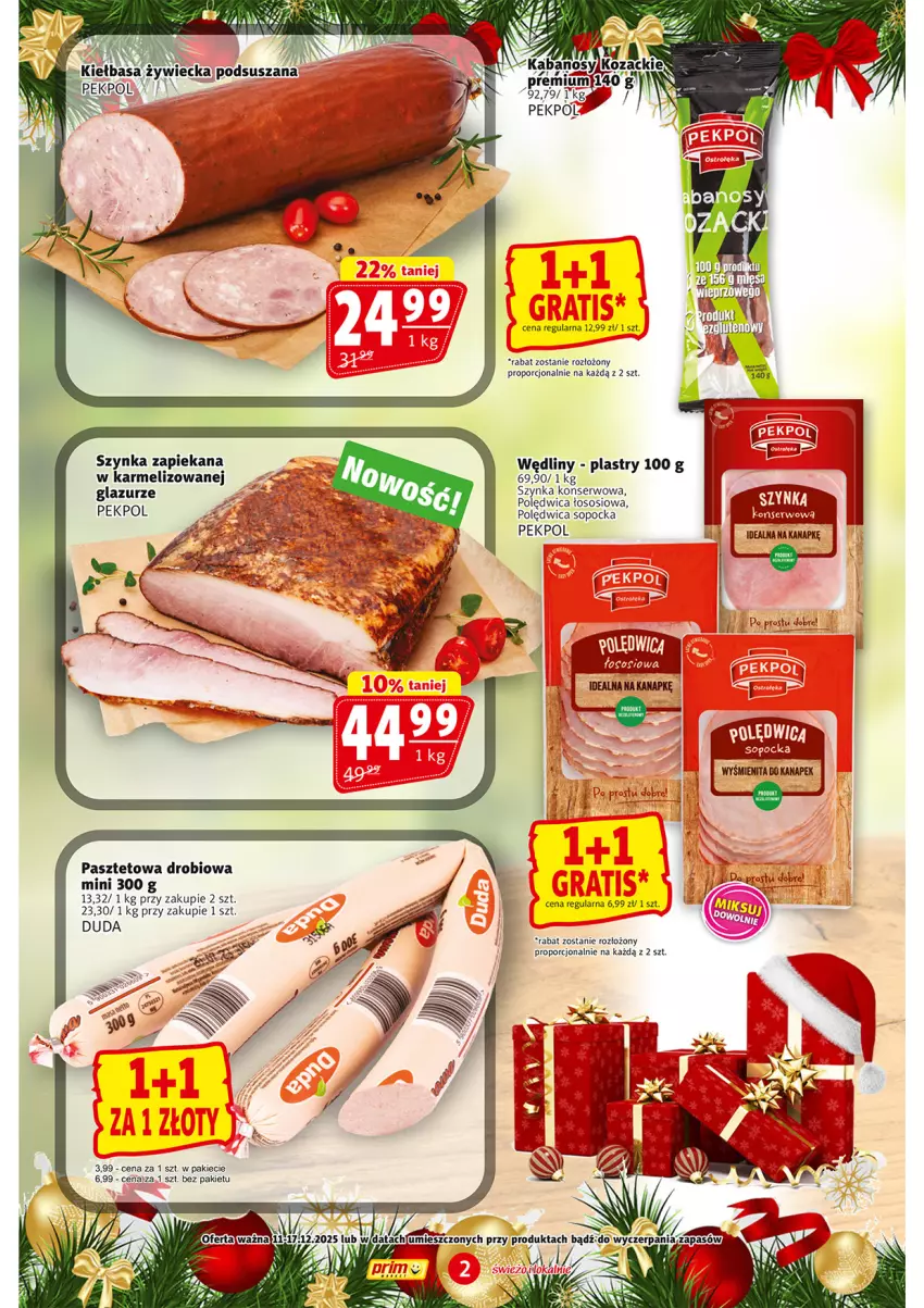 Gazetka promocyjna Prim Market - ważna 11.12 do 17.12.2025 - strona 2 - produkty: Lazur, Pasztet, Pekpol, Polędwica, Por, Ser, Sos, Szynka