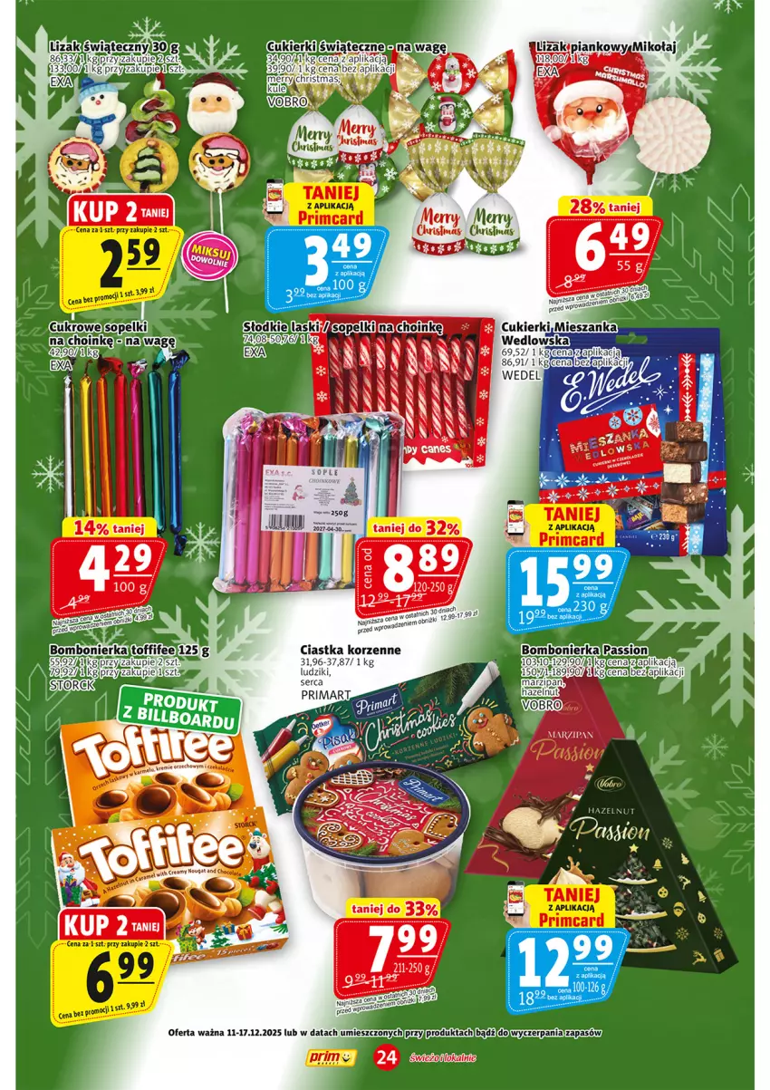 Gazetka promocyjna Prim Market - ważna 11.12 do 17.12.2025 - strona 24 - produkty: Ciastka, Cukier, Cukierki, Fa, Prima, Ser, Toffifee