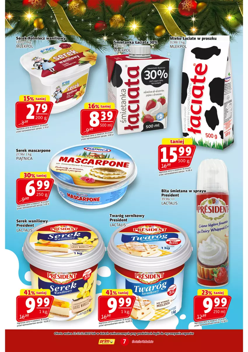 Gazetka promocyjna Prim Market - ważna 11.12 do 17.12.2025 - strona 7 - produkty: Mascarpone, Piątnica, Piec, Ser, Serek