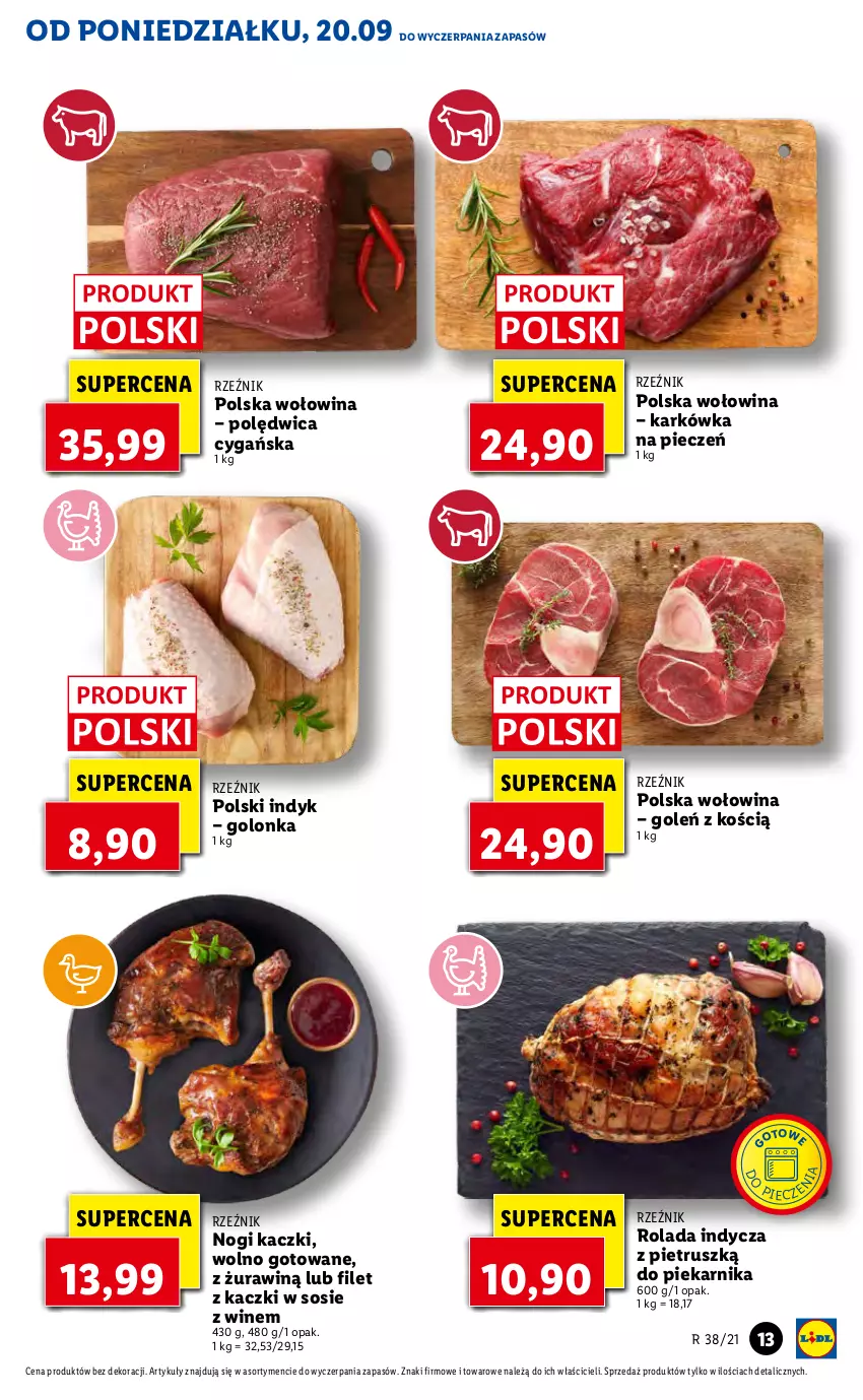 Gazetka promocyjna Lidl - GAZETKA - ważna 20.09 do 22.09.2021 - strona 13 - produkty: Piec, Piekarnik, Polędwica, Rolada, Sos, Wołowina