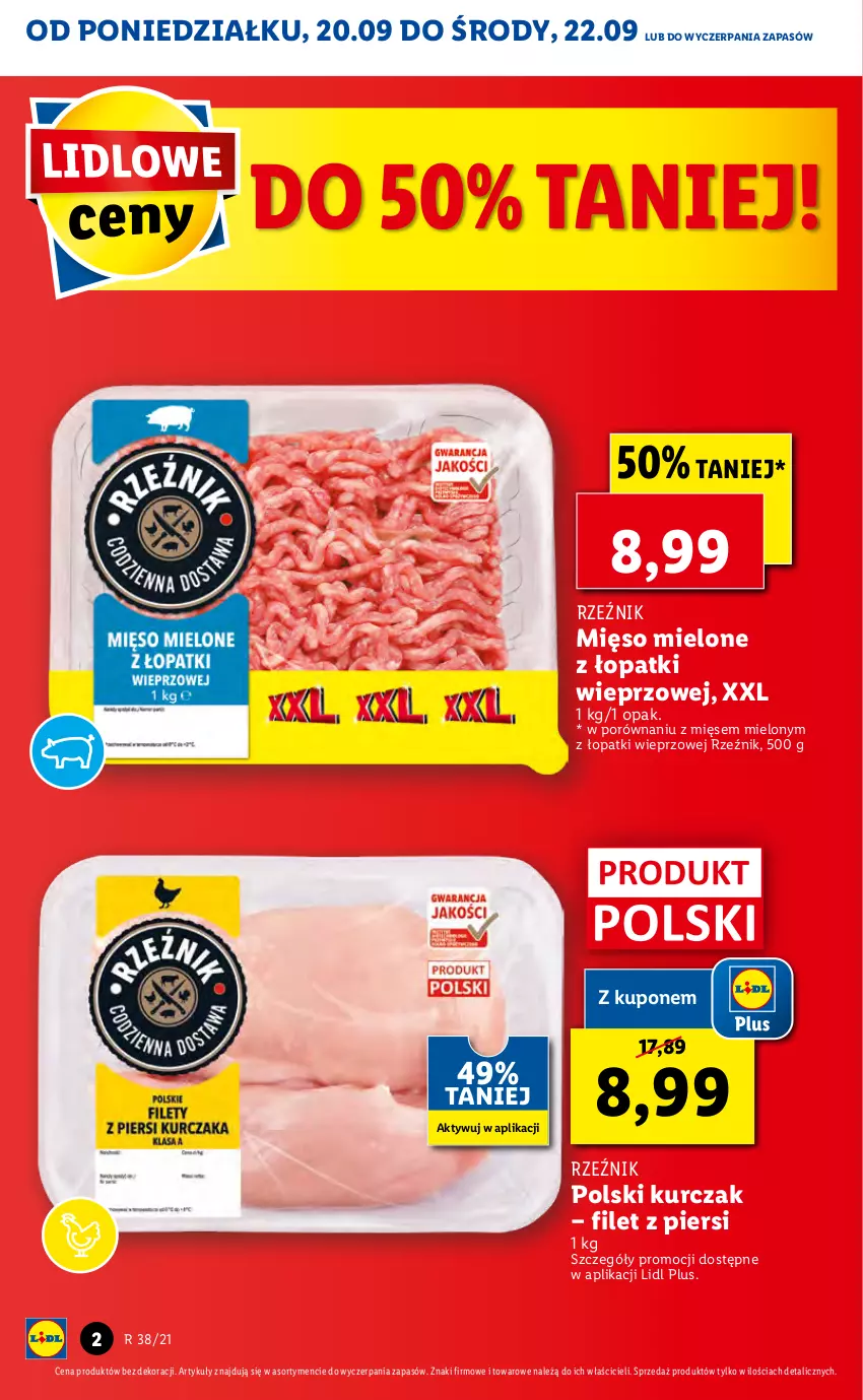 Gazetka promocyjna Lidl - GAZETKA - ważna 20.09 do 22.09.2021 - strona 2 - produkty: Kurczak, Mięso, Mięso mielone, Mięso mielone z łopatki wieprzowej, Por