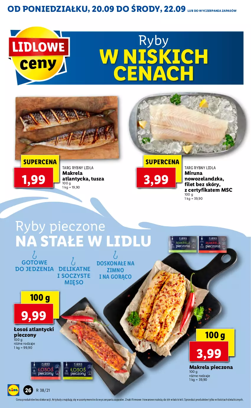 Gazetka promocyjna Lidl - GAZETKA - ważna 20.09 do 22.09.2021 - strona 26 - produkty: Mięso, Miruna, Piec, Tusz