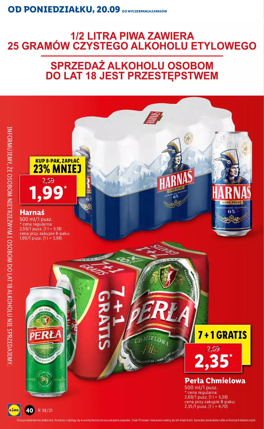 Gazetka promocyjna Lidl - GAZETKA - ważna 20.09 do 22.09.2021 - strona 40 - produkty: Gra, Harnaś, Perła