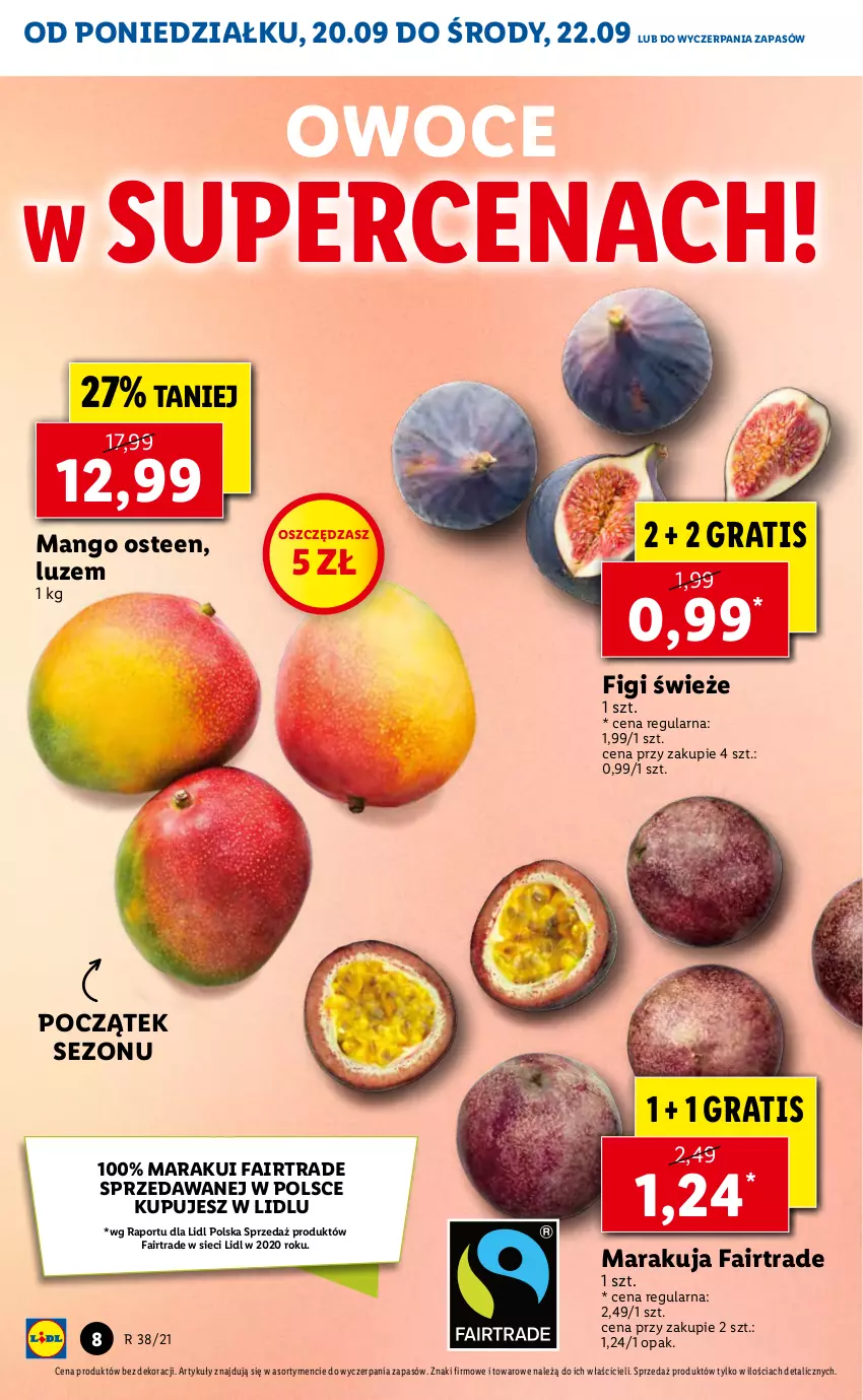 Gazetka promocyjna Lidl - GAZETKA - ważna 20.09 do 22.09.2021 - strona 8 - produkty: Fa, Figi, Gra, Mango, Owoce, Por