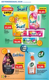 Gazetka promocyjna Lidl - GAZETKA - Gazetka - ważna od 22.09 do 22.09.2021 - strona 54 - produkty: Płyn do prania, Cif, Coccolino, Spray do czyszczenia, Finish, Proszek do prania, Surf, Płyn do płukania, Kapsułki do prania