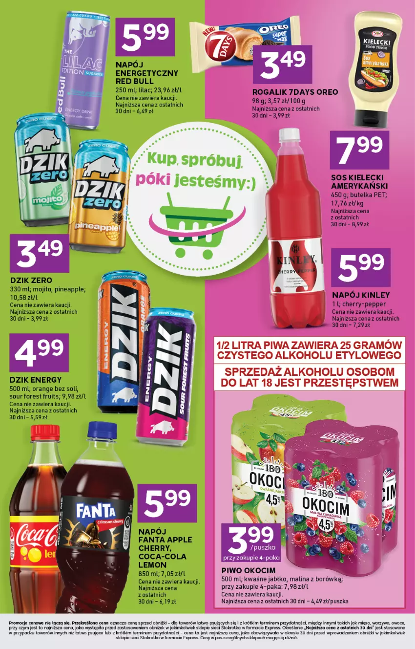 Gazetka promocyjna Stokrotka - Stokrotka Express - ważna 29.04 do 06.05.2026 - strona 5 - produkty: Coca-Cola, Fa, Fanta, Gra, Koc, Mięso, Napój, Okocim, Owoce, Piwa, Piwo, Red Bull, Warzywa