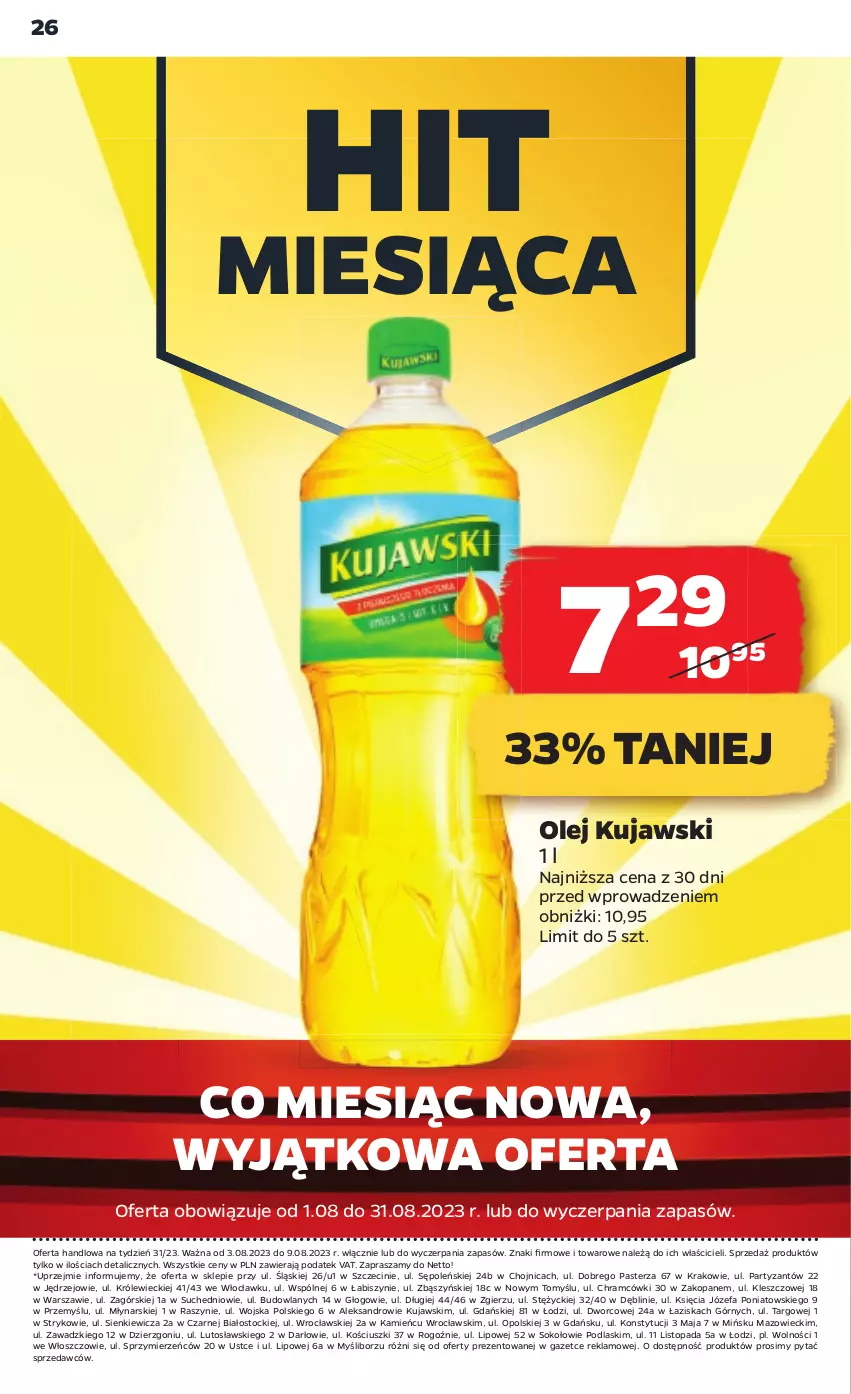 Gazetka promocyjna Netto - Akcesoria i dodatki - ważna 03.08 do 09.08.2023 - strona 10 - produkty: Fa, Kujawski, Olej, Podlaski, Sok, Stock, Top