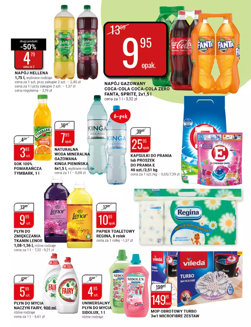 Gazetka promocyjna Bi1 - Dzień Ojca - ważna 15.06 do 21.06.2022 - strona 15 - produkty: Coca-Cola, Fa, Fairy, Fanta, Gin, Hellena, Kapsułki do prania, Lenor, Mop, Napój, Napój gazowany, Olma, Papier, Papier toaletowy, Płyn do mycia, Sidolux, Sok, Sprite, Tymbark, Woda, Woda mineralna