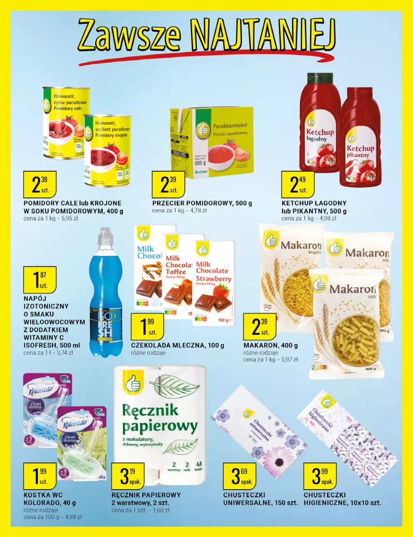 Gazetka promocyjna Bi1 - Dzień Ojca - ważna 15.06 do 21.06.2022 - strona 23 - produkty: Czekolada, Czekolada mleczna, Ketchup, Makaron, Napój, Papier, Pomidory, Pomidory krojone, Ręcznik, Sok, Zott