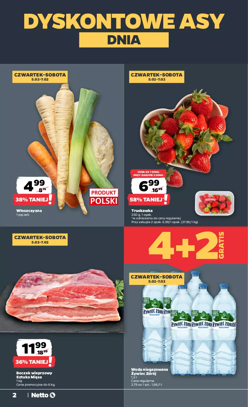 Gazetka promocyjna Netto - Od Czwartku - ważna 05.02 do 07.02.2026 - strona 2 - produkty: Boczek, Boczek wieprzowy, Gra, Woda, Woda niegazowana