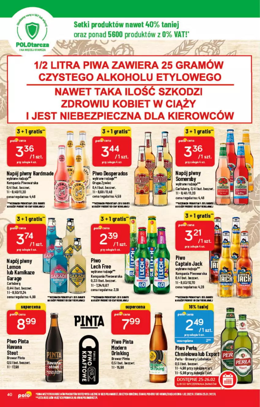 Gazetka promocyjna PoloMarket - Gazetka pomocyjna - ważna 23.02 do 01.03.2022 - strona 40 - produkty: Captain Jack, Carlsberg, Desperados, Gra, LG, Napój, Perła, Piwo, Por