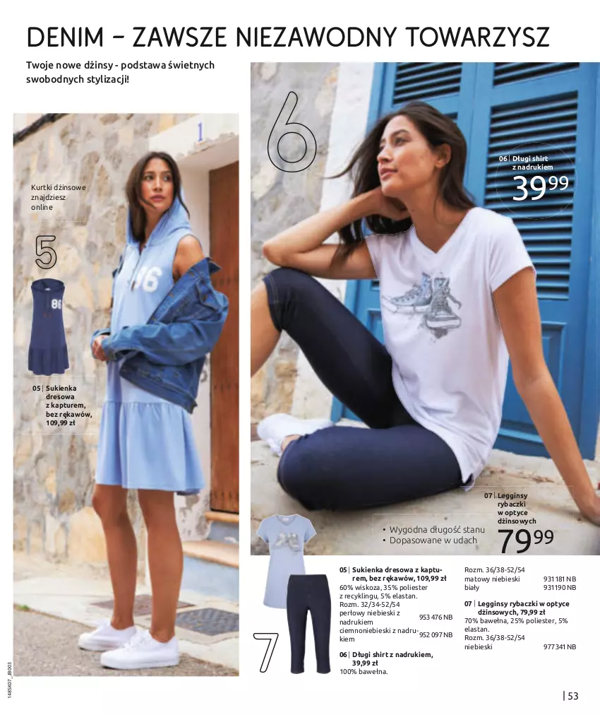 Gazetka promocyjna Bonprix - LETNI LOOK - ważna 17.07.2023 do 17.01.2024 - strona 55 - produkty: Długi shirt, Dres, Dżinsy, Gin, Legginsy, Ryba, Sukienka, Wełna