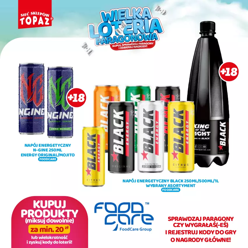 Gazetka promocyjna Topaz - Gazetka - ważna 19.08 do 13.10.2024 - strona 50 - produkty: Gin, Gra, Gry, Lack, Napój, Napój energetyczny