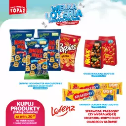 Gazetka promocyjna Topaz - Gazetka - Gazetka - ważna od 13.10 do 13.10.2024 - strona 38 - produkty: Lajkonik, Gry, Gra, Orzeszki, Chrupki, Lorenz, Monster Munch, Krakersy