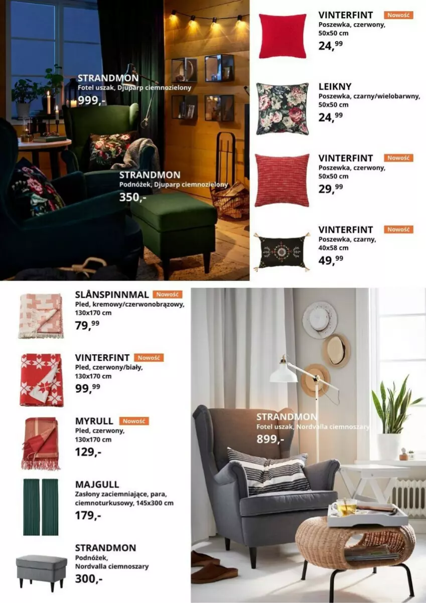 Gazetka promocyjna Ikea - ważna 02.11 do 30.11.2023 - strona 14 - produkty: Fotel, Pled, Podnóżek, Poszewka, Tran