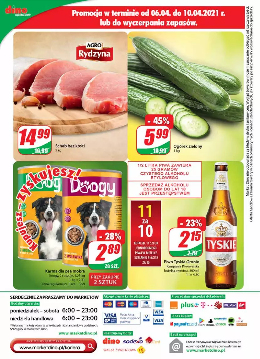 Gazetka promocyjna Dino - Gazetka - ważna 07.04 do 13.04.2021 - strona 24 - produkty: HP, Ogórek, Piwo, Ser, Tera, Tyskie