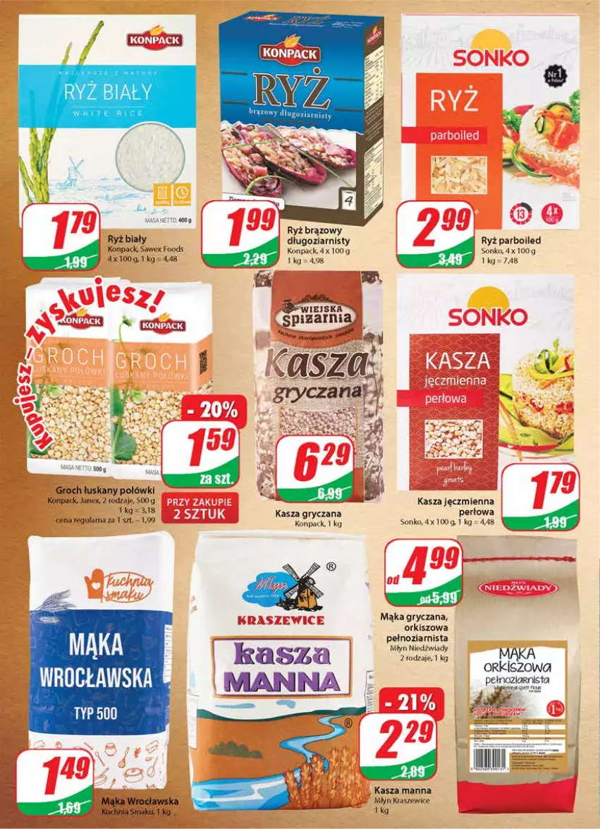 Gazetka promocyjna Dino - Gazetka - ważna 07.04 do 13.04.2021 - strona 8 - produkty: Groch, Gry, Kasza, Kasza gryczana, Kasza jęczmienna, Kuchnia, Mąka, O Bag, Ryż, Ryż biały, Ryż parboiled, Sonko