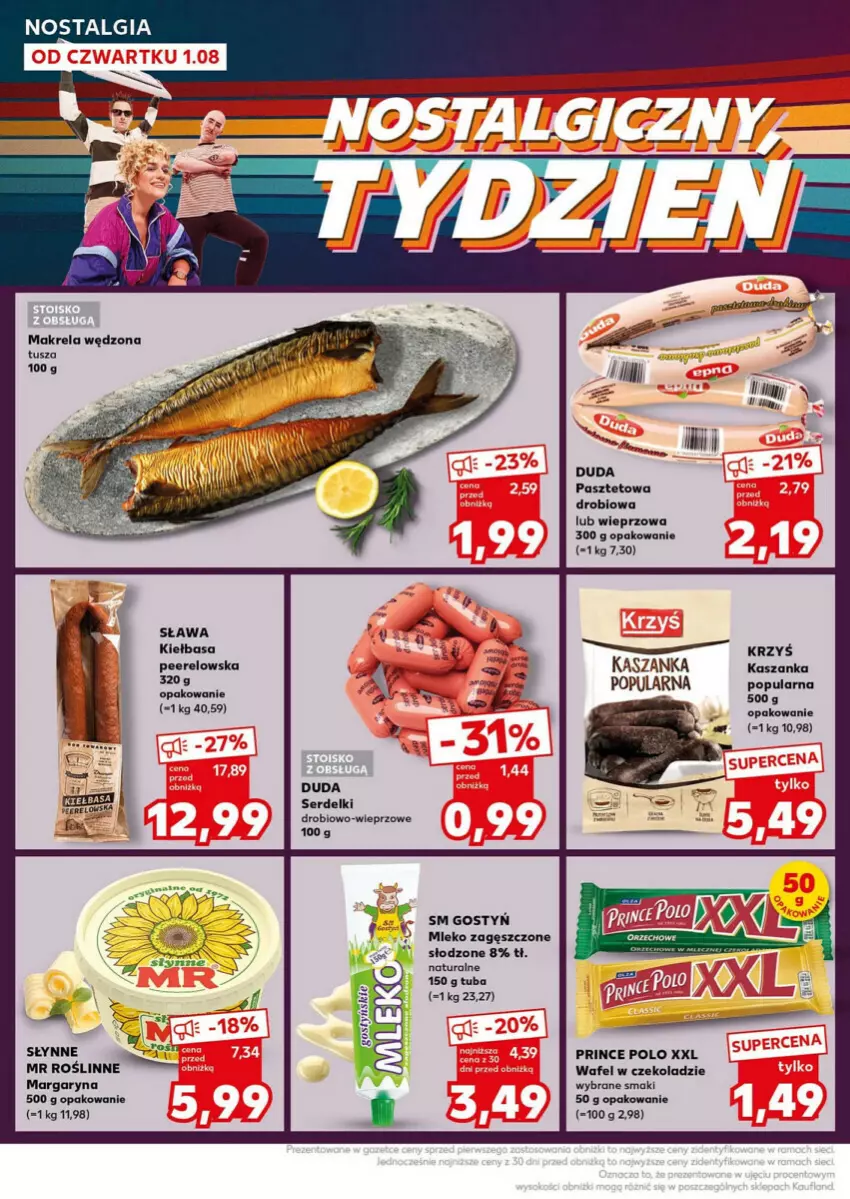 Gazetka promocyjna Kaufland - ważna 05.08 do 07.08.2024 - strona 13 - produkty: Duda, Kasza, Kaszanka, Kiełbasa, LG, Margaryna, Mleko, Mleko zagęszczone, Pasztet, Prince Polo, Ser, Serdelki, Tusz