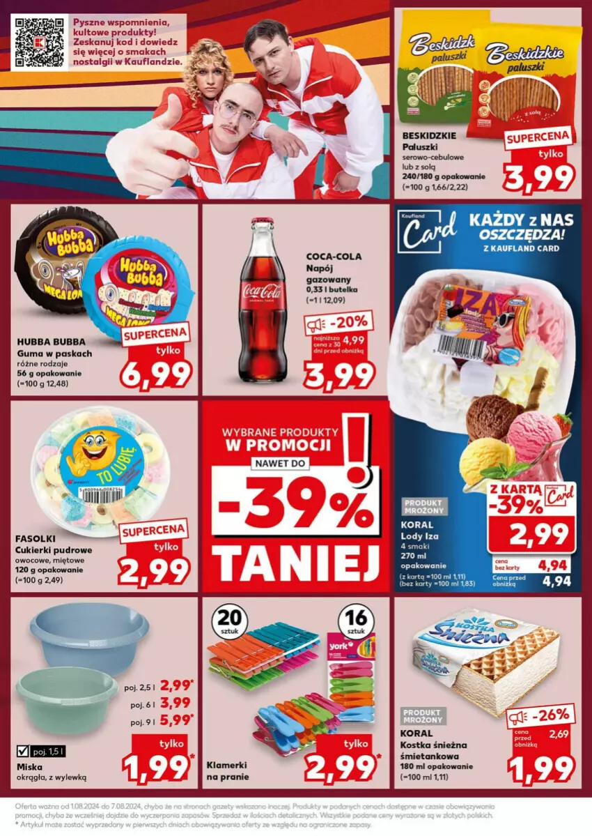 Gazetka promocyjna Kaufland - ważna 05.08 do 07.08.2024 - strona 14 - produkty: Beskidzki, Coca-Cola, Cukier, Cukierki, LG, Lody, Miska, Napój, Napój gazowany, Ser