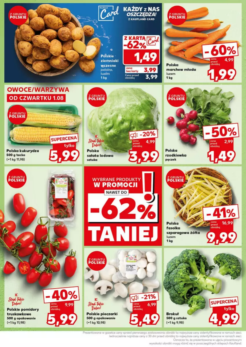 Gazetka promocyjna Kaufland - ważna 05.08 do 07.08.2024 - strona 4 - produkty: Fa, Kukurydza, Piec, Pomidory, Rzodkiewka, Sałat, Sałata lodowa, Ziemniaki