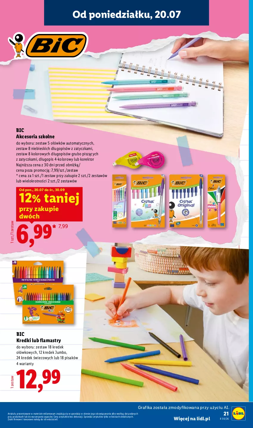 Gazetka promocyjna Lidl - Katalog ważny od 20.07 - ważna 20.07 do 25.07.2026 - strona 21 - produkty: BIC, Długopis, Flamastry, Gra, Grafika