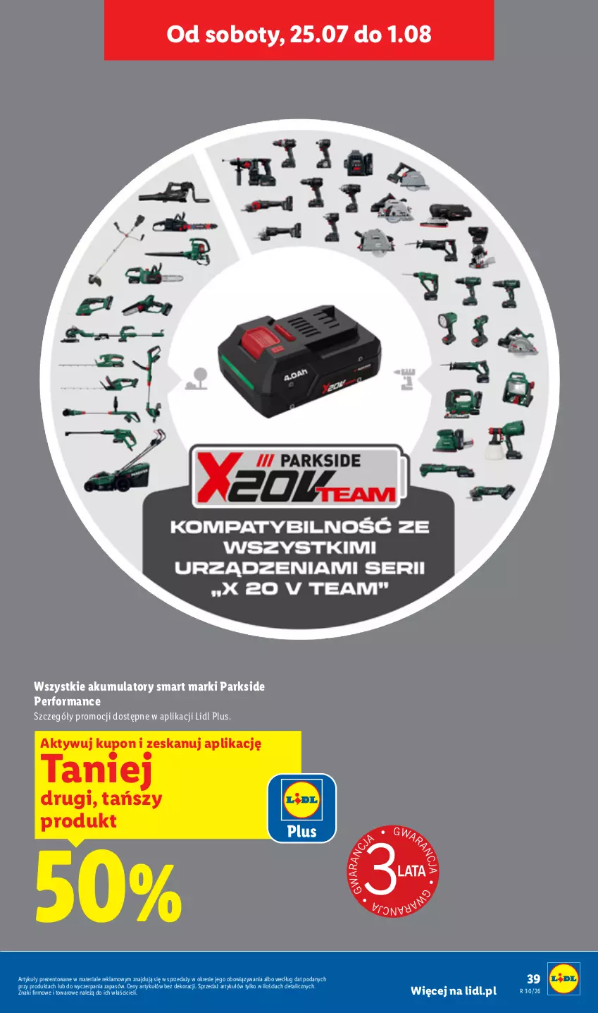 Gazetka promocyjna Lidl - Katalog ważny od 20.07 - ważna 20.07 do 25.07.2026 - strona 47 - produkty: Akumulator, Parkside