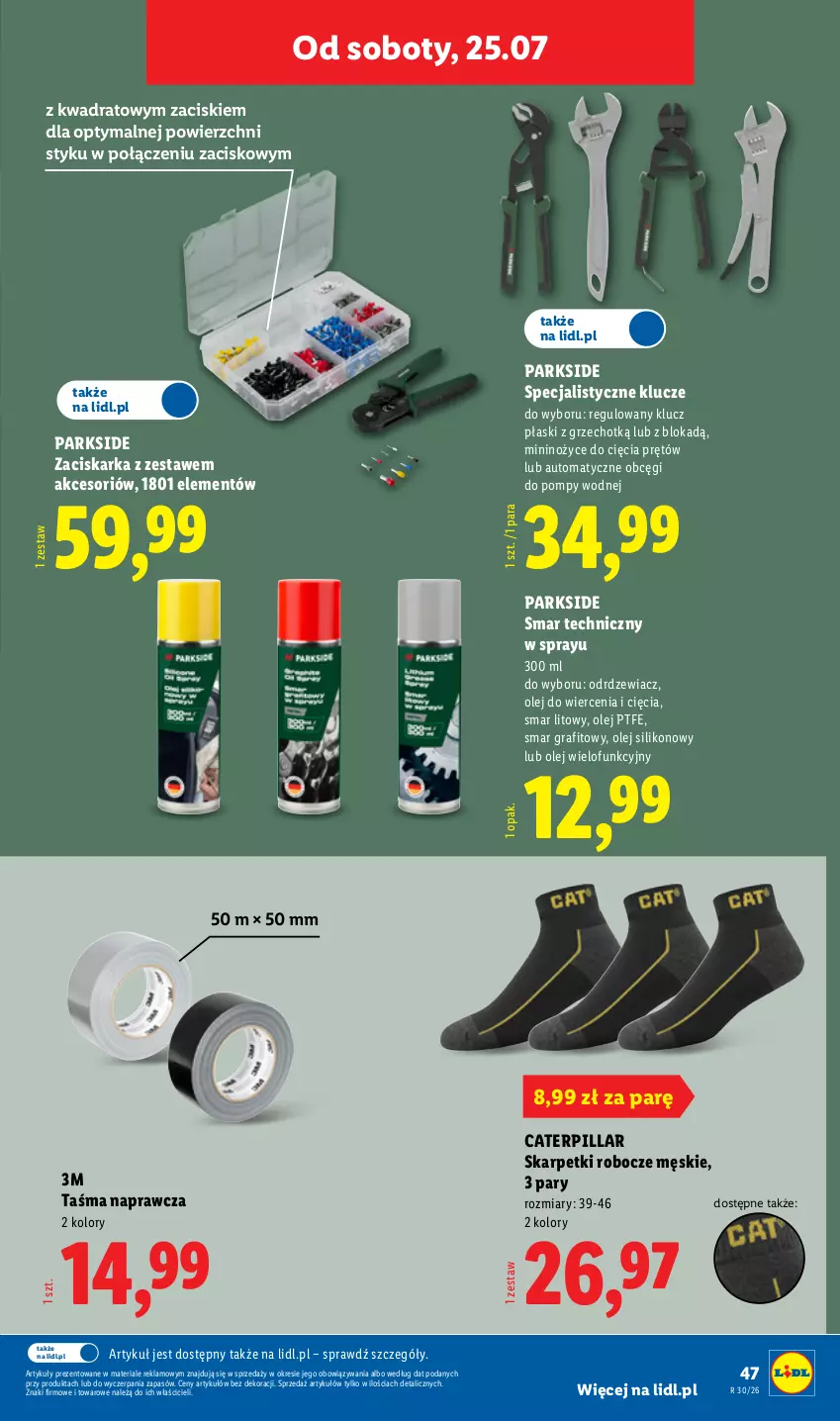 Gazetka promocyjna Lidl - Katalog ważny od 20.07 - ważna 20.07 do 25.07.2026 - strona 55 - produkty: Gra, Karp, Noż, Nożyce, Olej, Parkside, Skarpetki, Taśma naprawcza