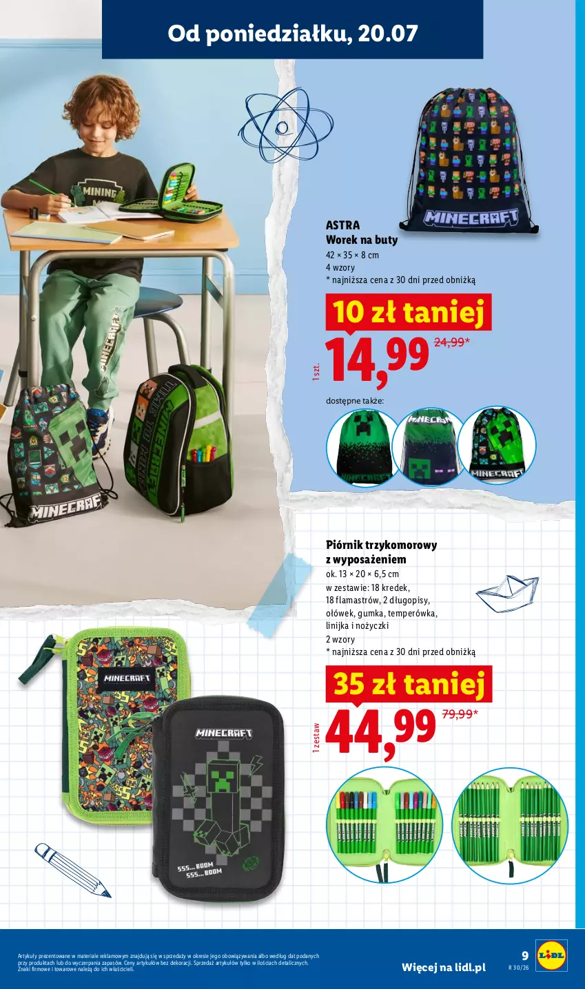Gazetka promocyjna Lidl - Katalog ważny od 20.07 - ważna 20.07 do 25.07.2026 - strona 9 - produkty: Buty, Długopis, Noż, Nożyczki, Piórnik