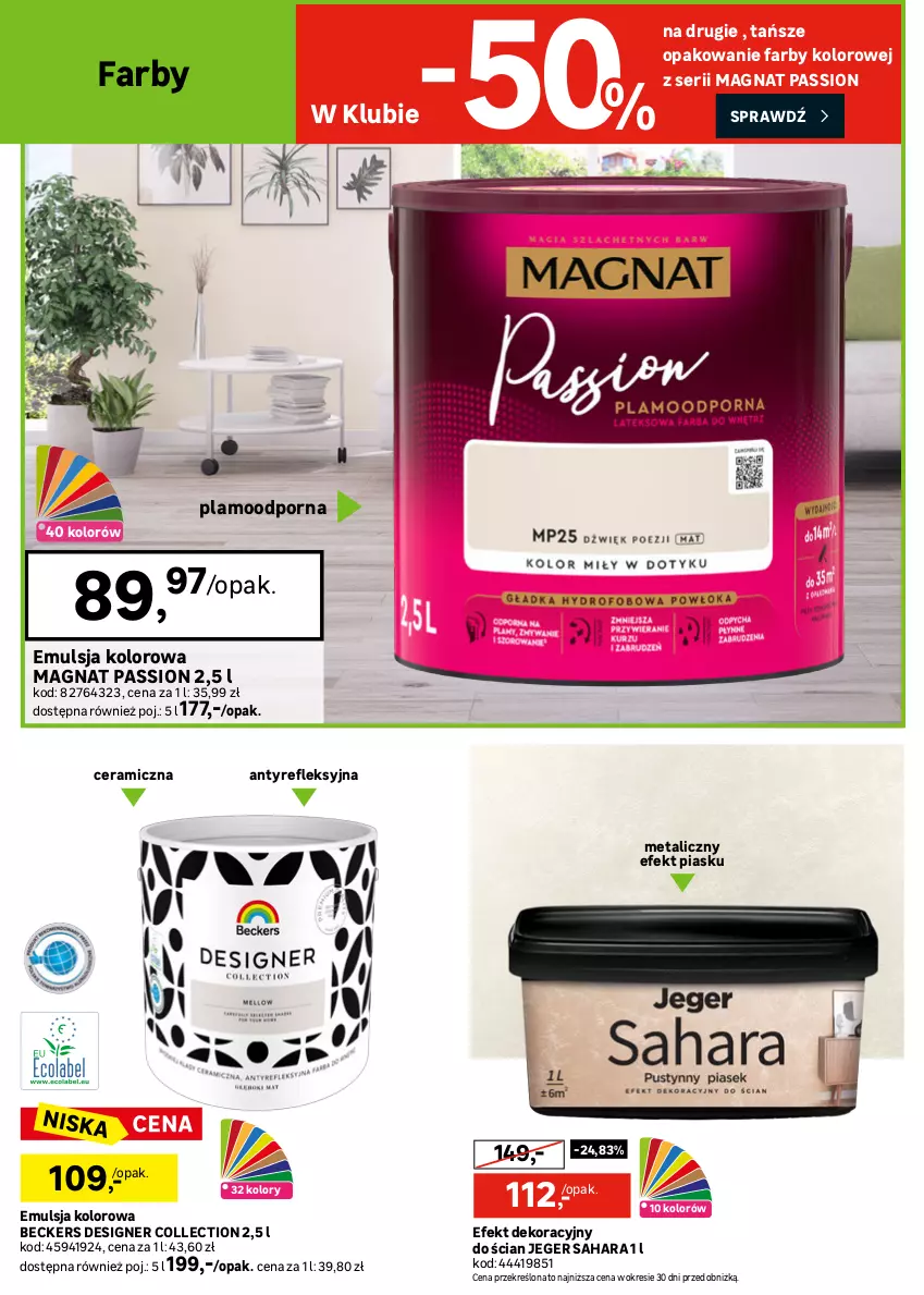 Gazetka promocyjna Leroy Merlin - Gazetka Leroy Merlin - ważna 09.09 do 29.09.2026 - strona 14 - produkty: Beckers, Dulux, Emulsja, Fa, Gra, Luxens, Por, Ser, Sport, Tran